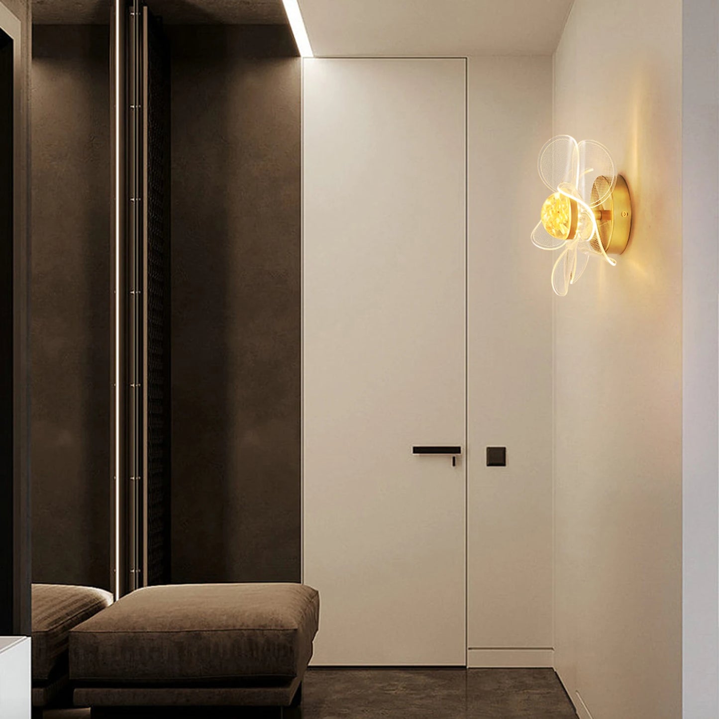 Light Luxury Retro Flower Wall Lamp For Living Room Aisle