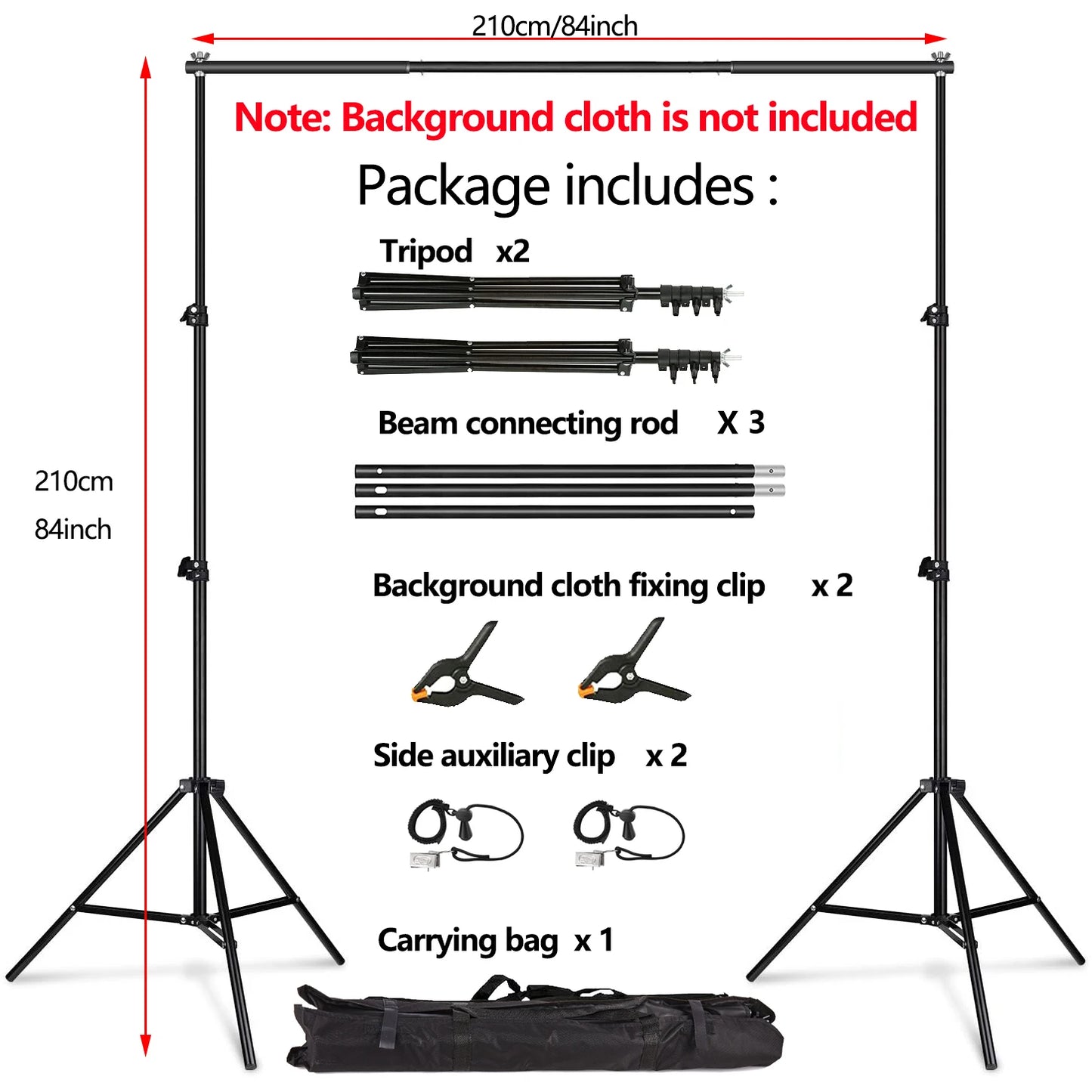 Backdrop Stand Photography Support System for Studio Use