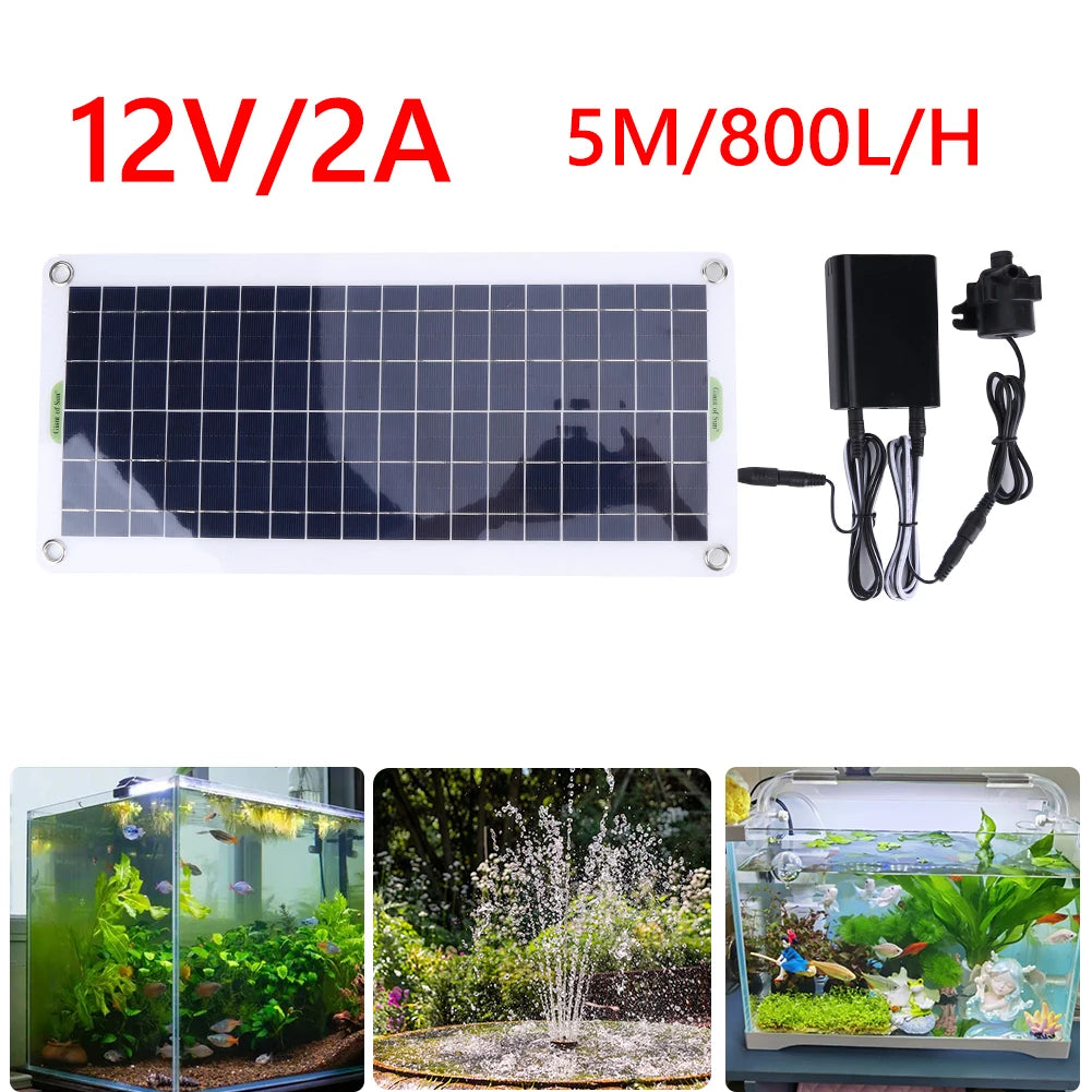 30W 18V Solar Power Panel Water Pump Garden Decoration
