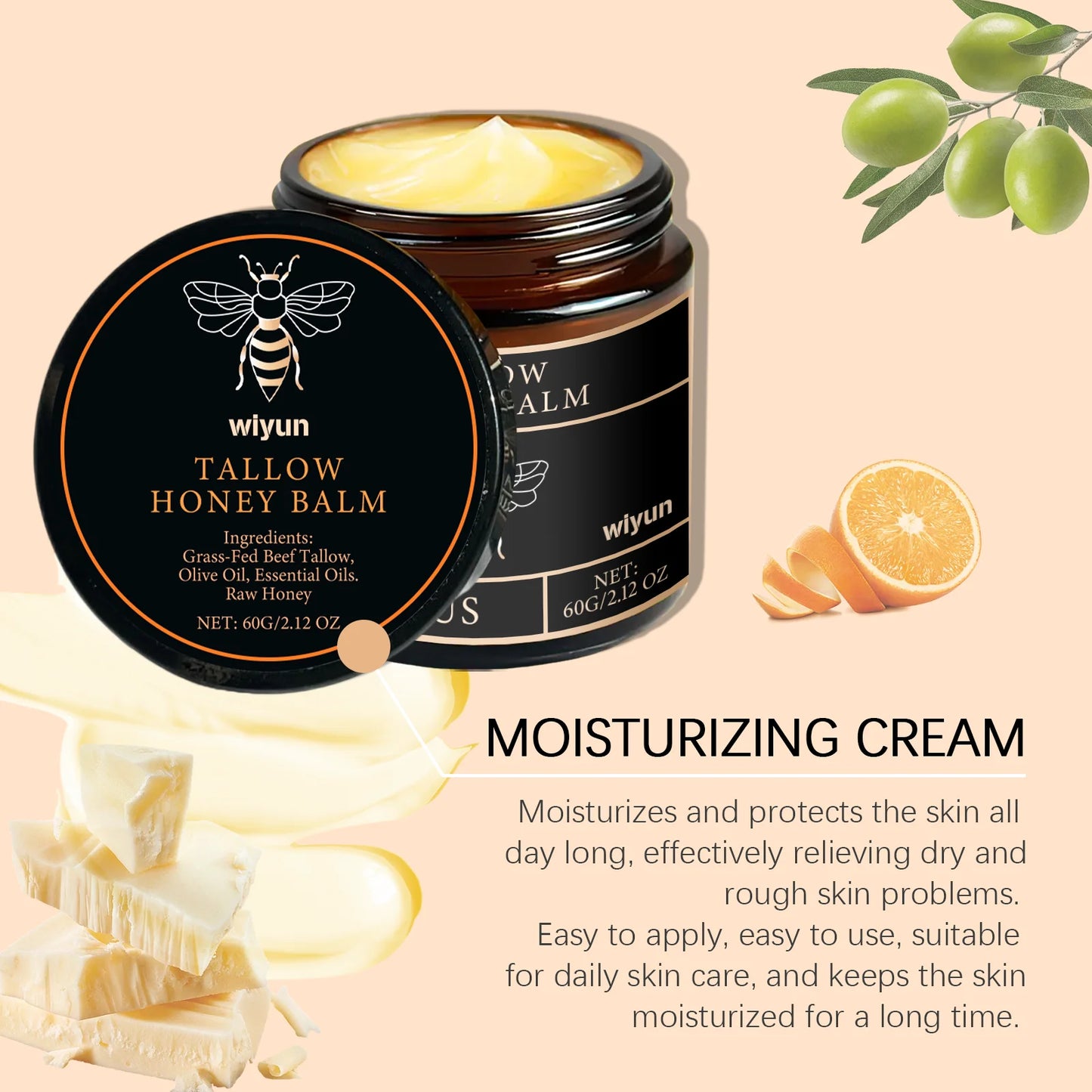 Wiyun Tallow Honey Hydrating Moisturizing Cream Silky Skin
