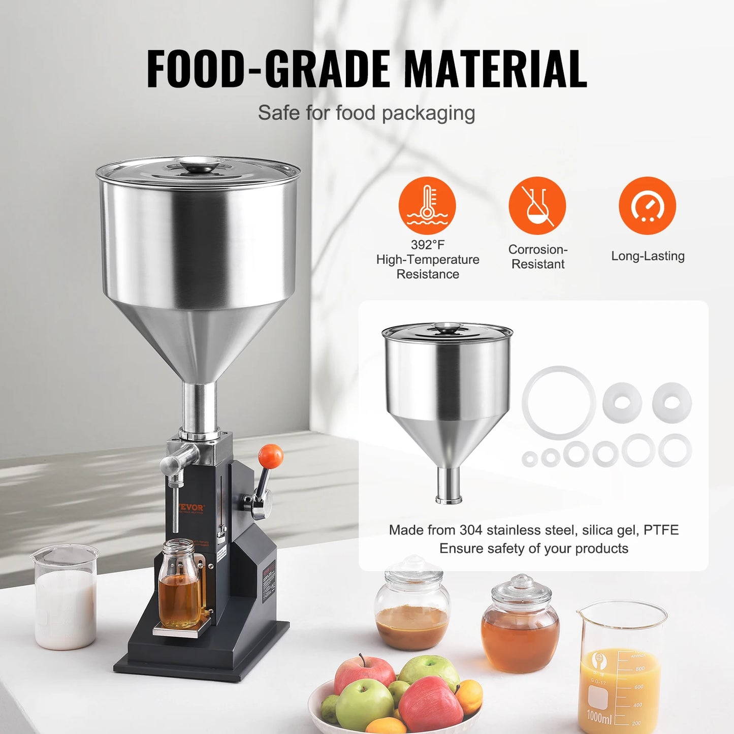 VEVOR A03 Manual Liquid Filling Machine for Water Juice Honey