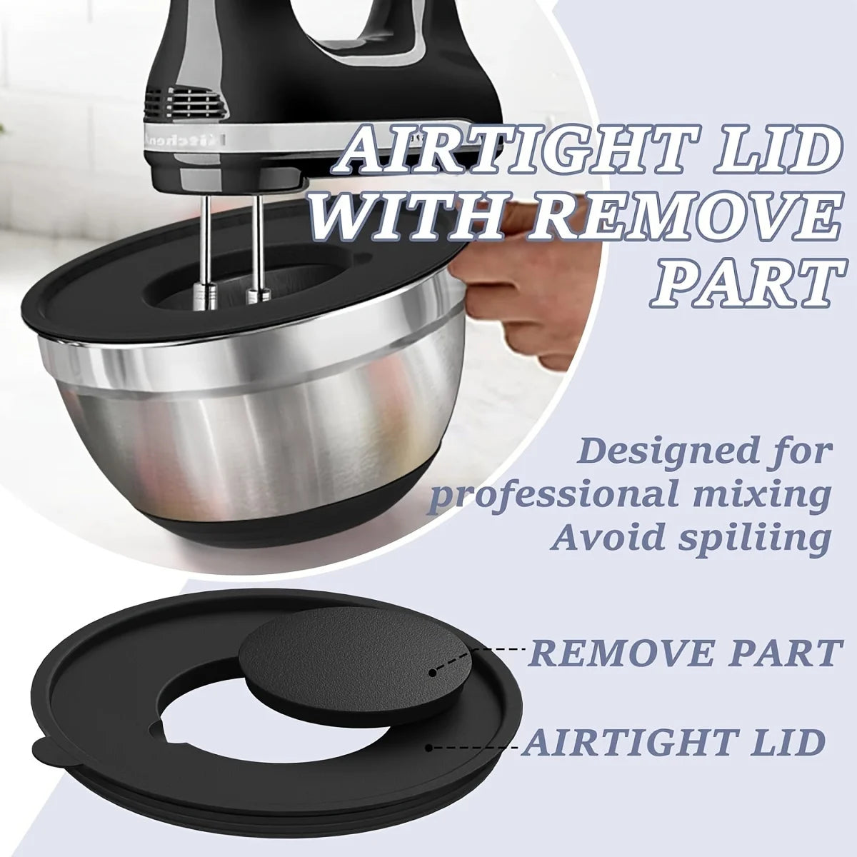 Stainless Steel Mixing Bowls Set With Airtight Lids