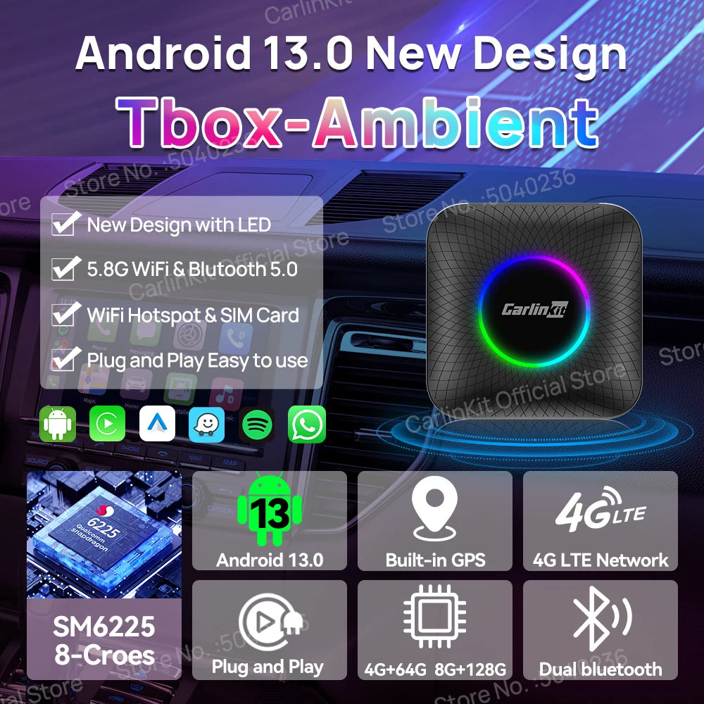 Carlinkit 3 In 1 Android Mini CarPlay Wireless Ai Box