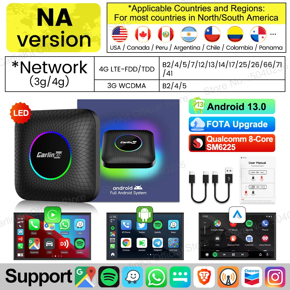 Carlinkit 3 In 1 Android Mini CarPlay Wireless Ai Box