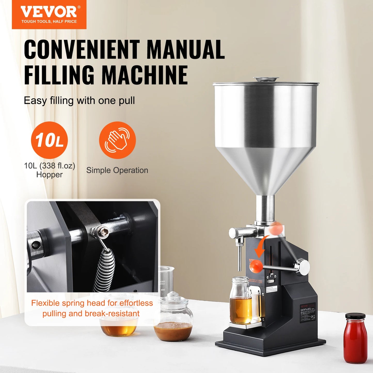 VEVOR A03 Manual Liquid Filling Machine for Water Juice Honey