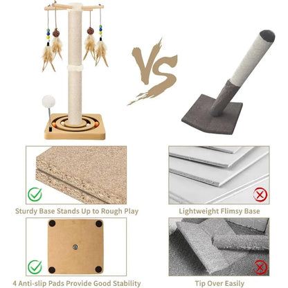 Interactive Cat Scratcher Tree with Hanging Toys and Ball Track