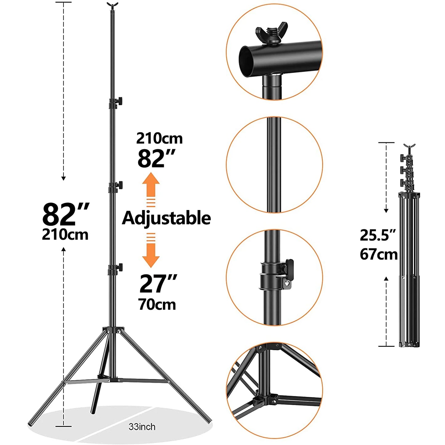 Backdrop Stand Photography Support System for Studio Use