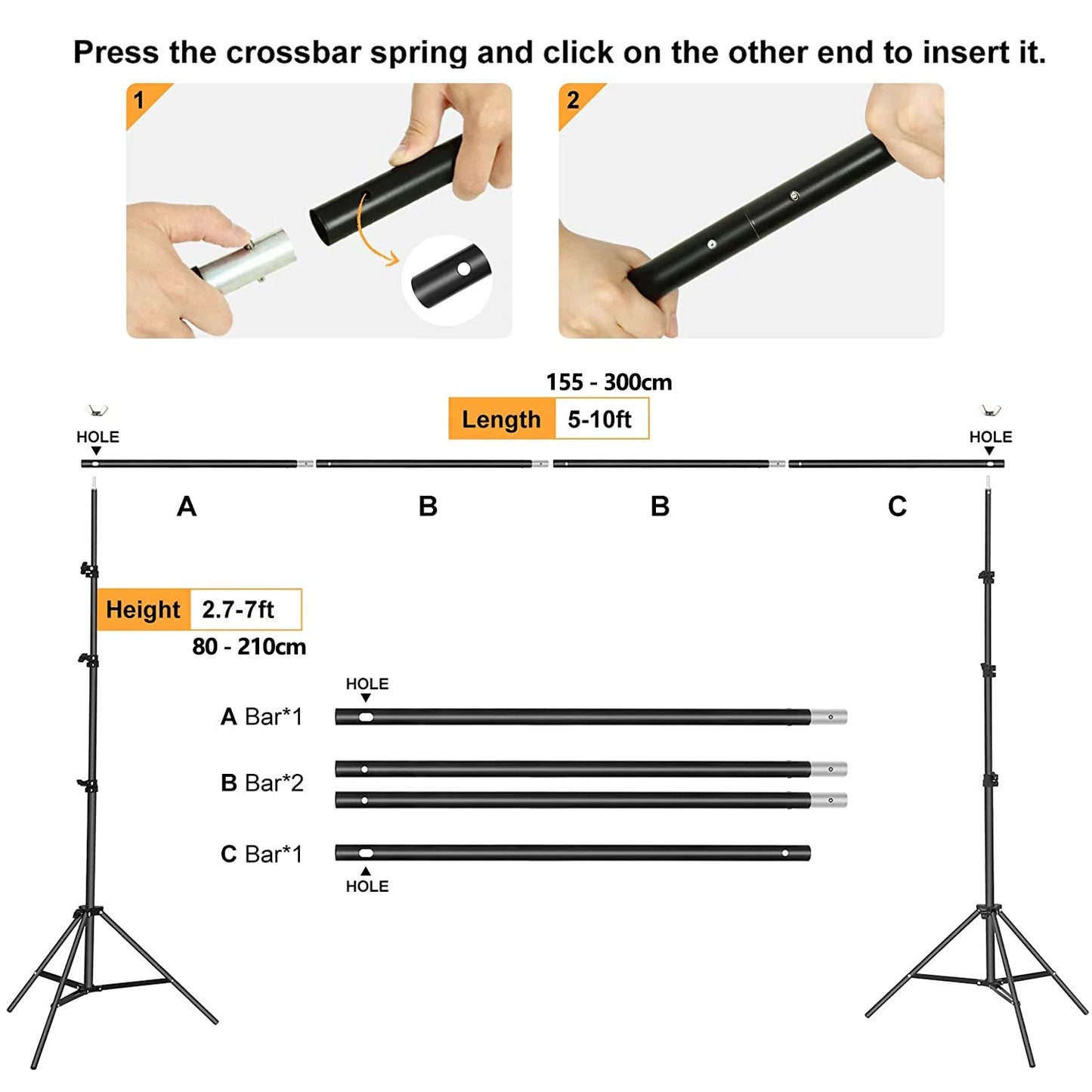Backdrop Stand Photography Support System for Studio Use