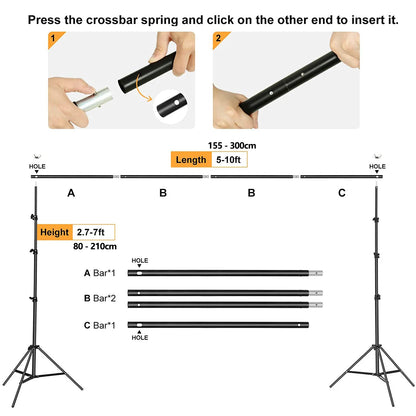 Backdrop Stand Photography Support System for Studio Use