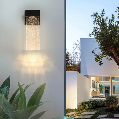 Modern Outdoor Wall Light Fixture, Black Finish LED Sconce