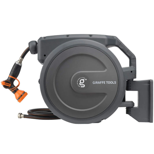 Giraffe Tools AW30 Garden Hose Reel Retractable 1/2 x 100 ft Wall Mounted