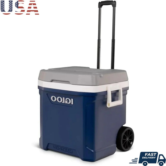 Portable Insulated Ice Cooler with Wheels for Outdoor Adventures