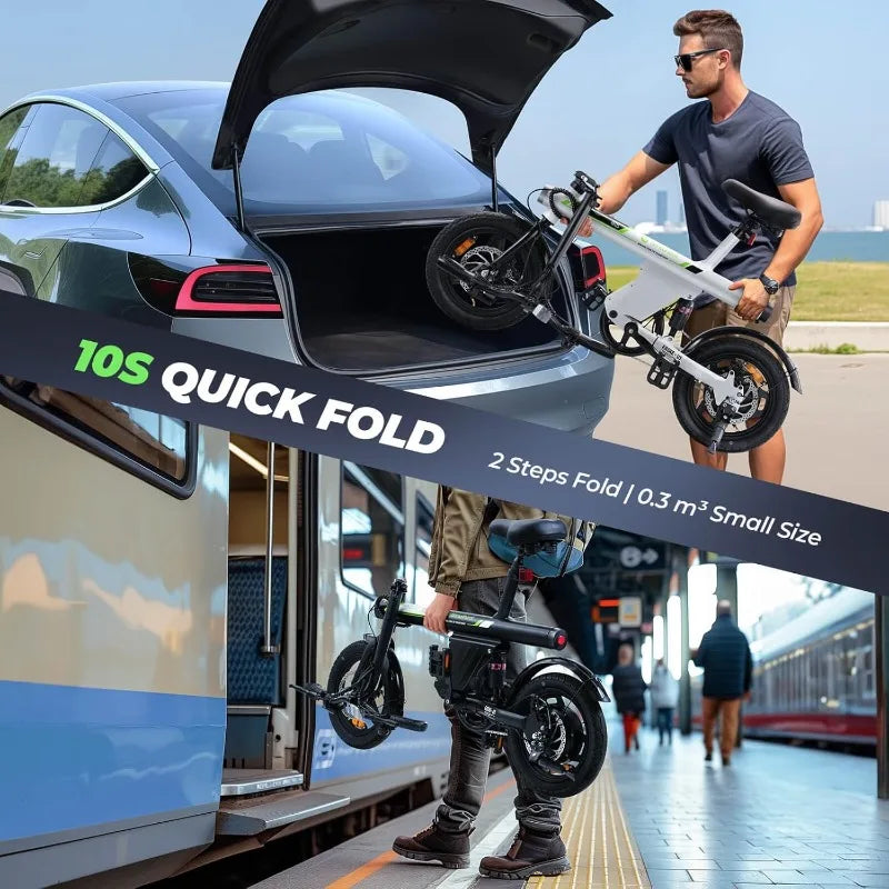 Electric Bike For Adults With Basket 500W Folding Commuter