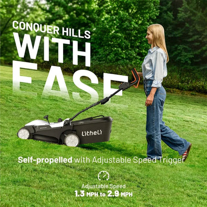 Litheli Electric Self Propelled Lawn Mower for Effortless Gardening