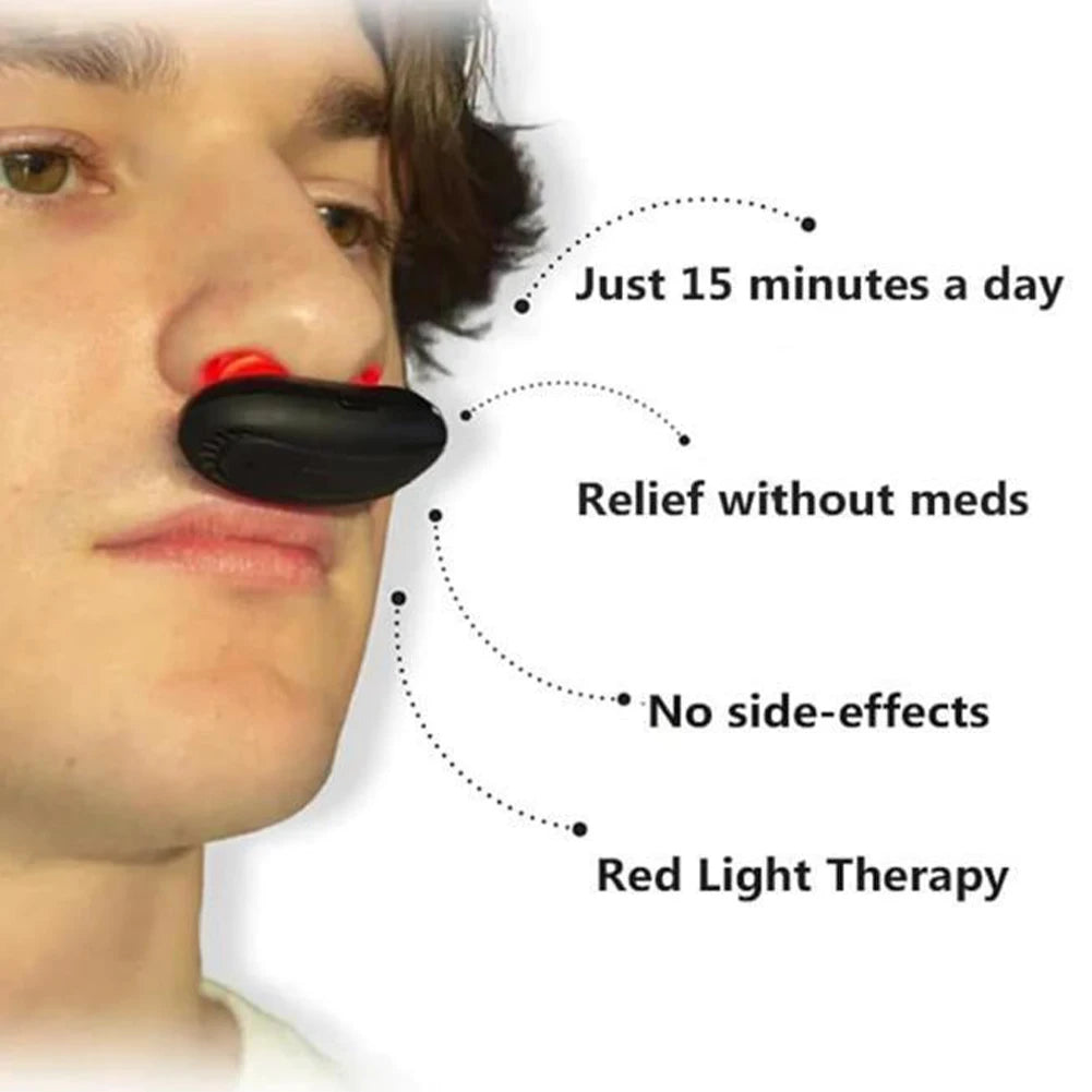 Cordless Red Light Nasal Therapy for Improving Nasal Ventilation