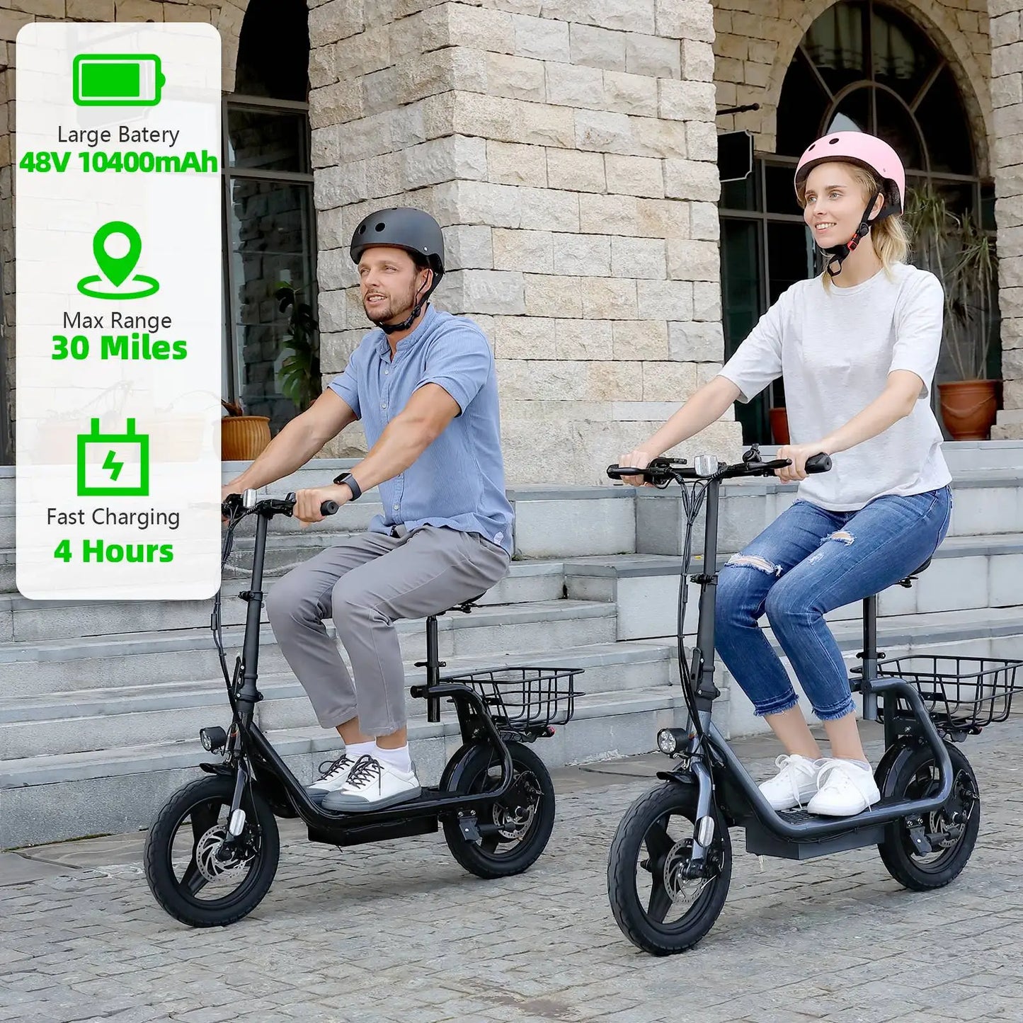 Peak 1200W Electric Scooter for Adults with 14 Inch Tire and 500Wh Battery, 30 Miles Range and 20MPH Top Speed