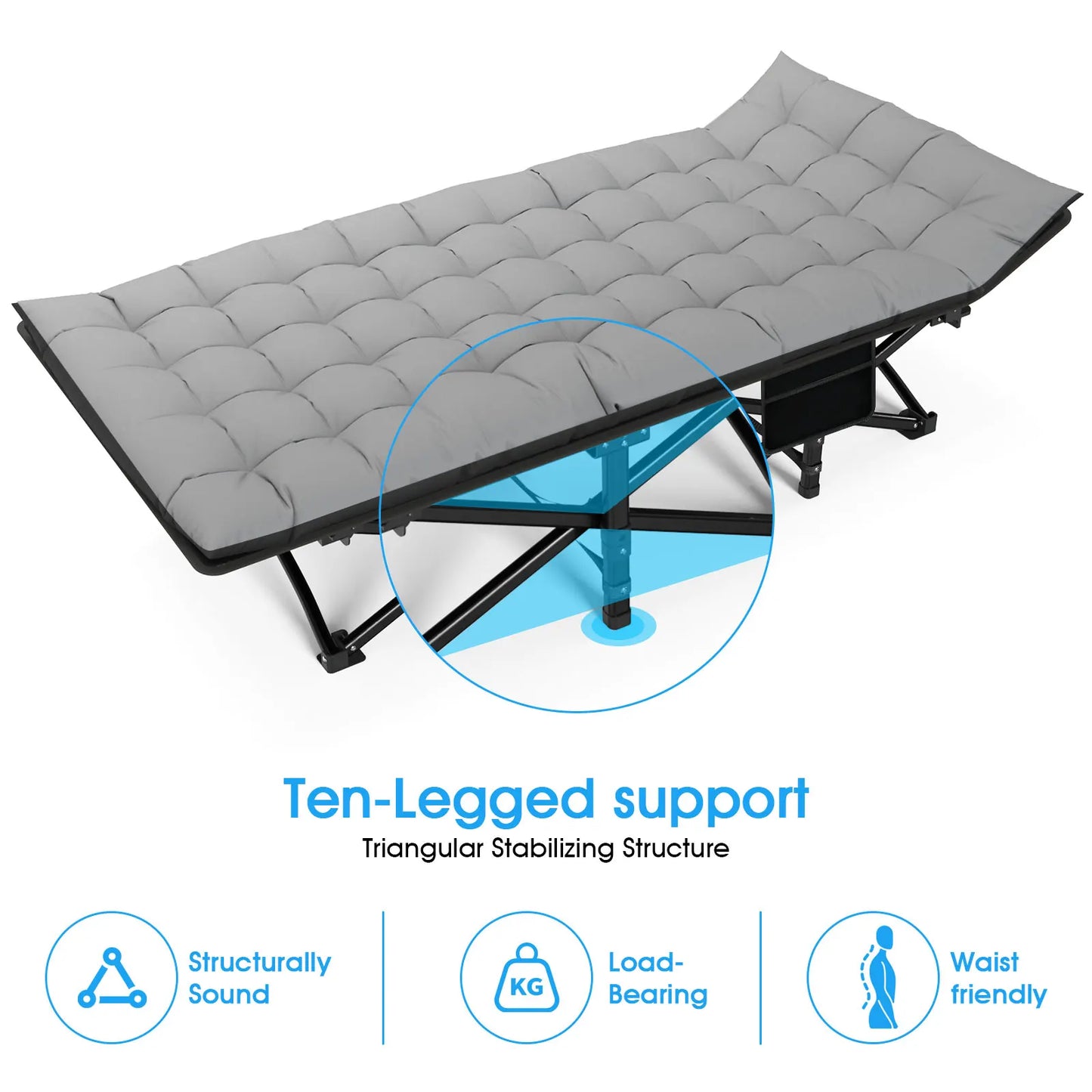 Portable Folding Camping Cot for Outdoor Relaxation and Comfort