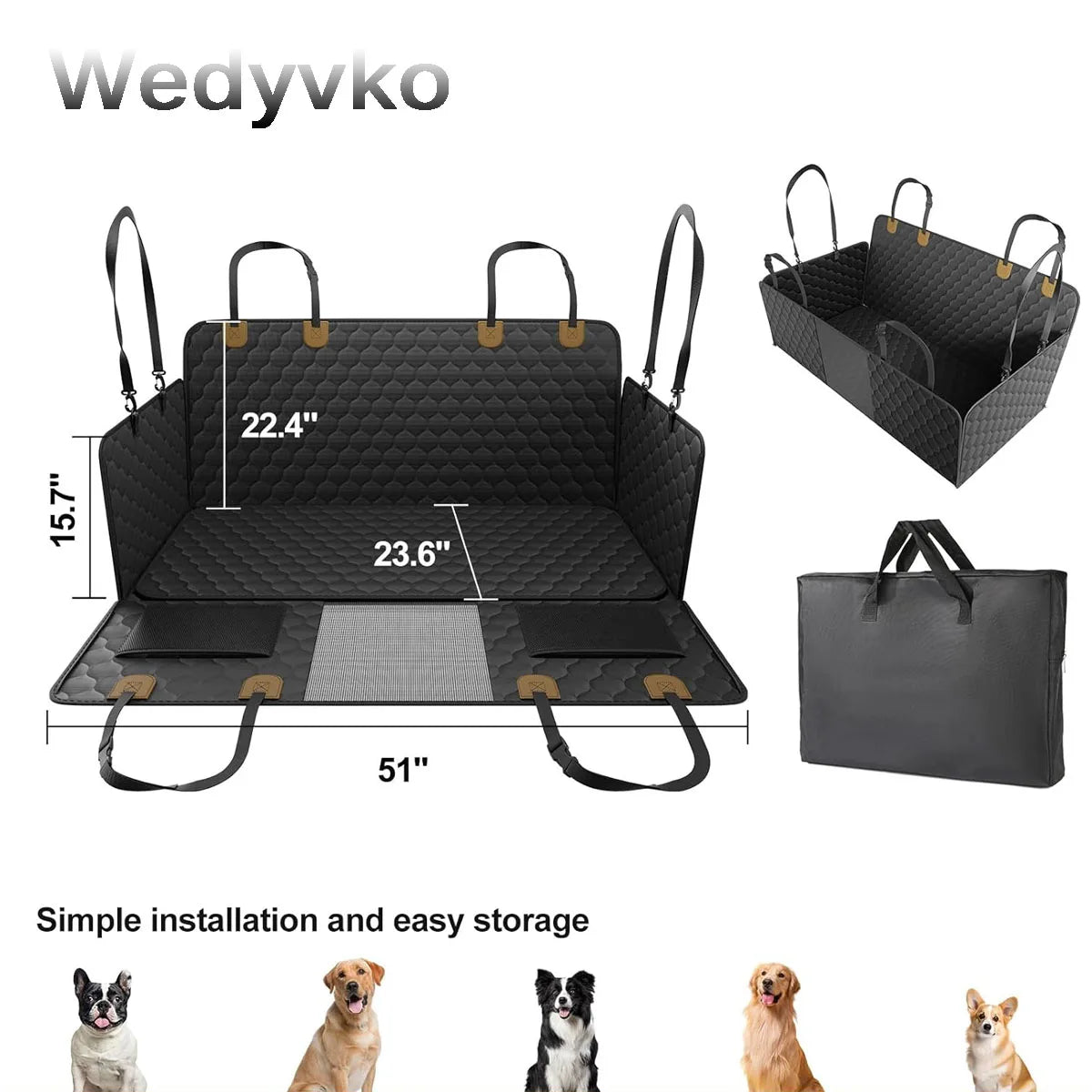 Back Seat Extender Dog Car Hammock for Ultimate Comfort