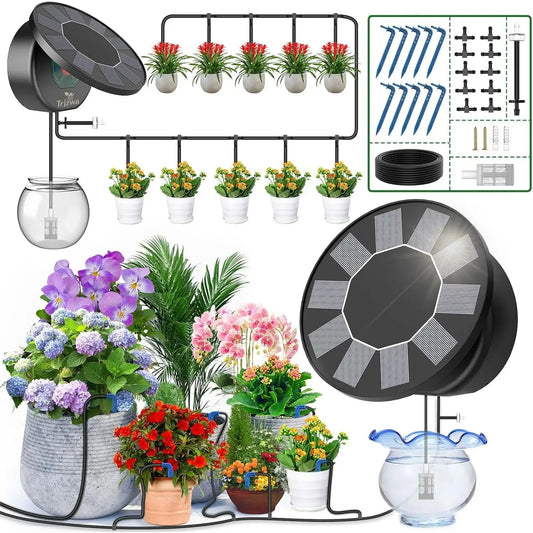 Solar Automatic Drip Irrigation System Kit for DIY Garden