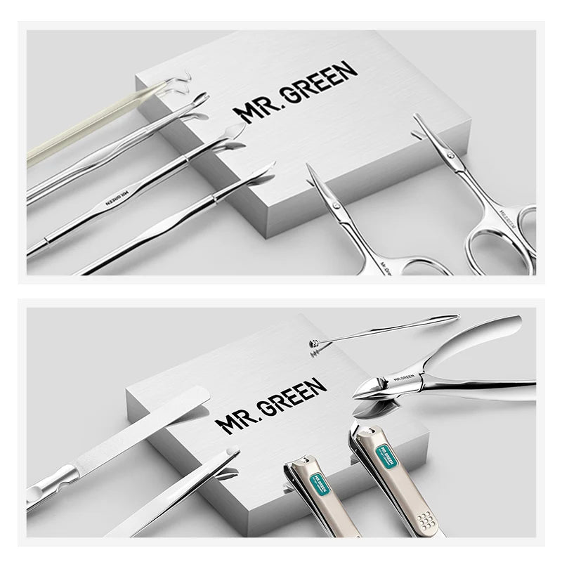 Portable Manicure Set with Leather Case