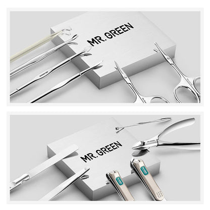 Portable Manicure Set with Leather Case
