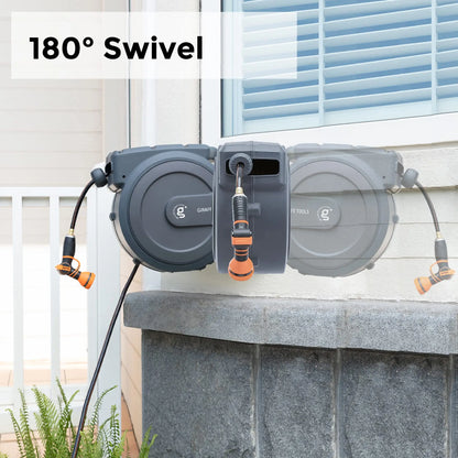 Giraffe Tools AW30 Garden Hose Reel Retractable 1/2 x 100 ft Wall Mounted