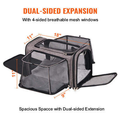 Breathable Pet Carrier Backpack with Wheels and Shoulder Strap