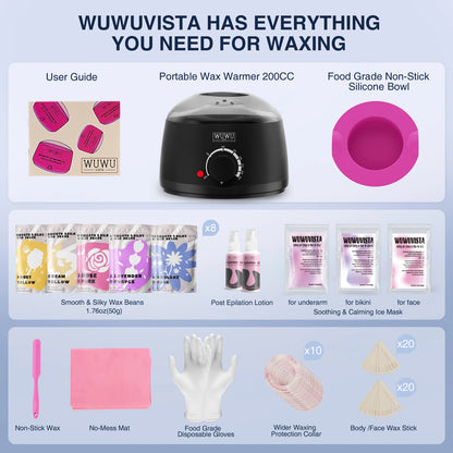 WUWUVISTA Complete Waxing Kit for Effortless Hair Removal