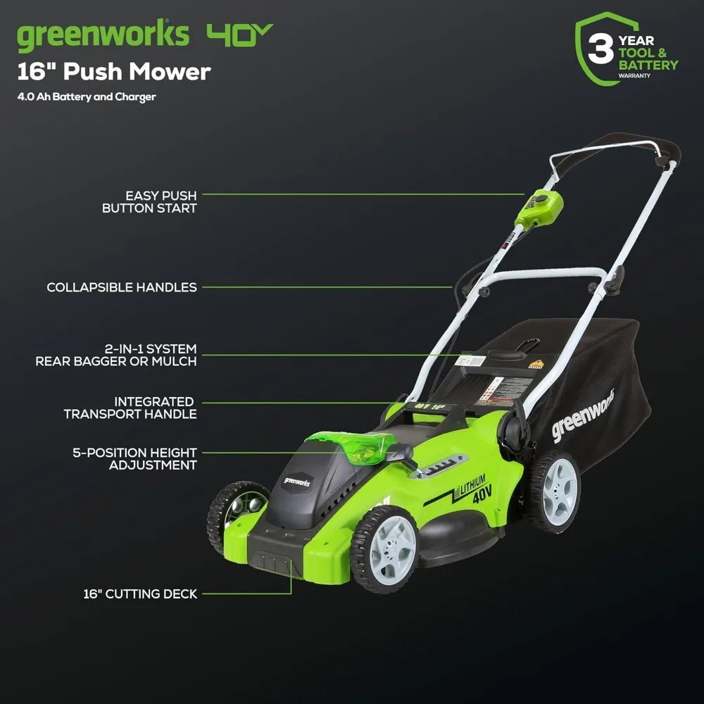 Cordless Lawn Mower With Battery And Charger For Easy Cutting