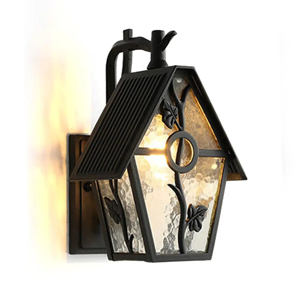 Rustic Outdoor Wall Light Lantern Wall Mounted Sconce Lamp