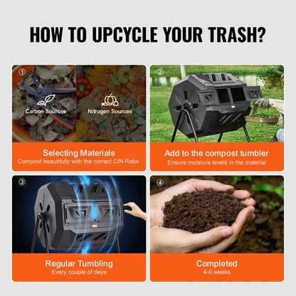 SucceBuy Dual Chamber Compost Bin for Efficient Garden Composting