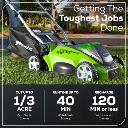 Cordless Lawn Mower With Battery And Charger For Easy Cutting