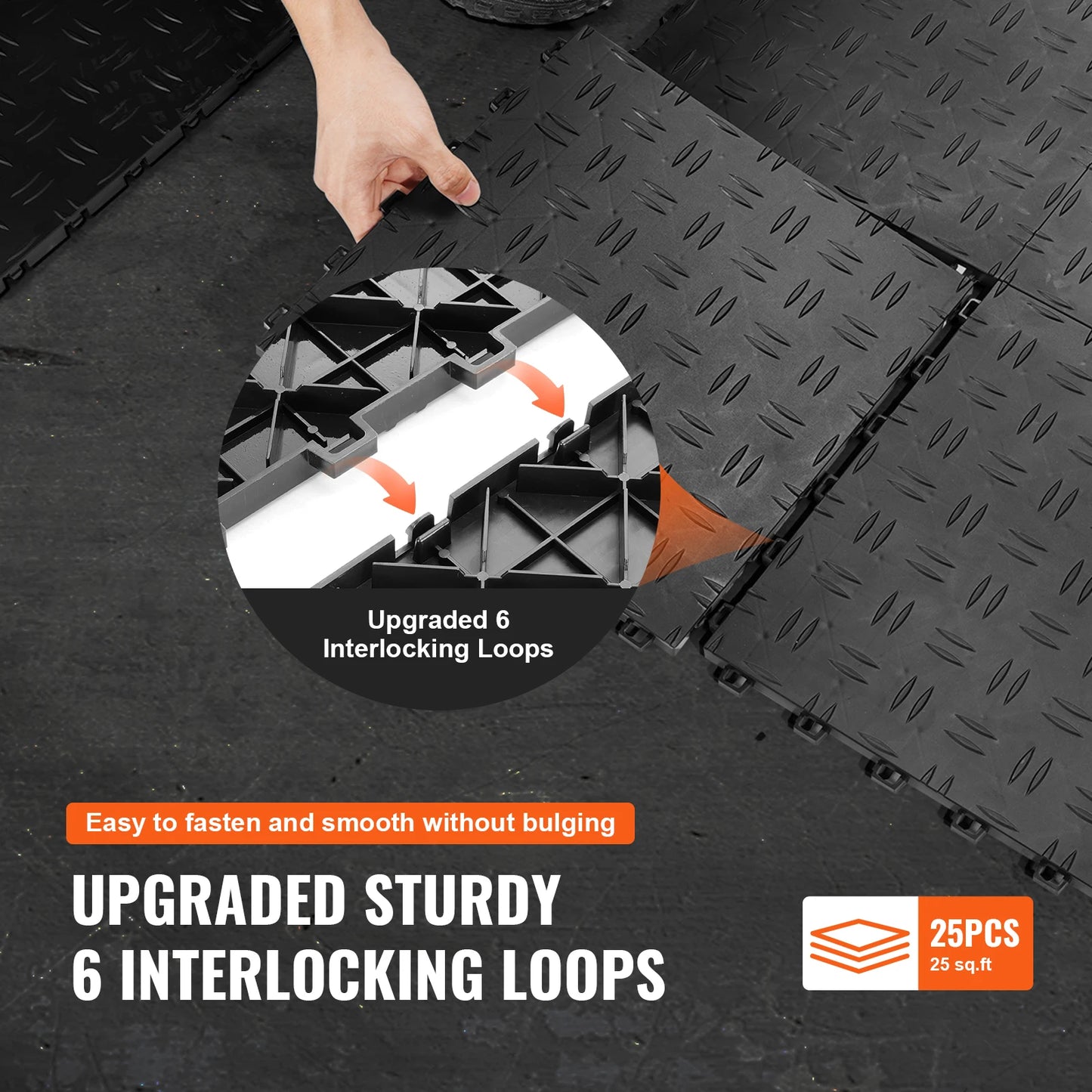 Interlocking Garage Floor Tiles Non Slip Double Sided Texture