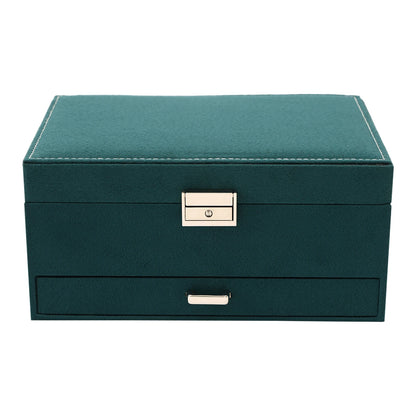 3 Layers Large Jewellery Boxes Space-Saving Drawer Box Green