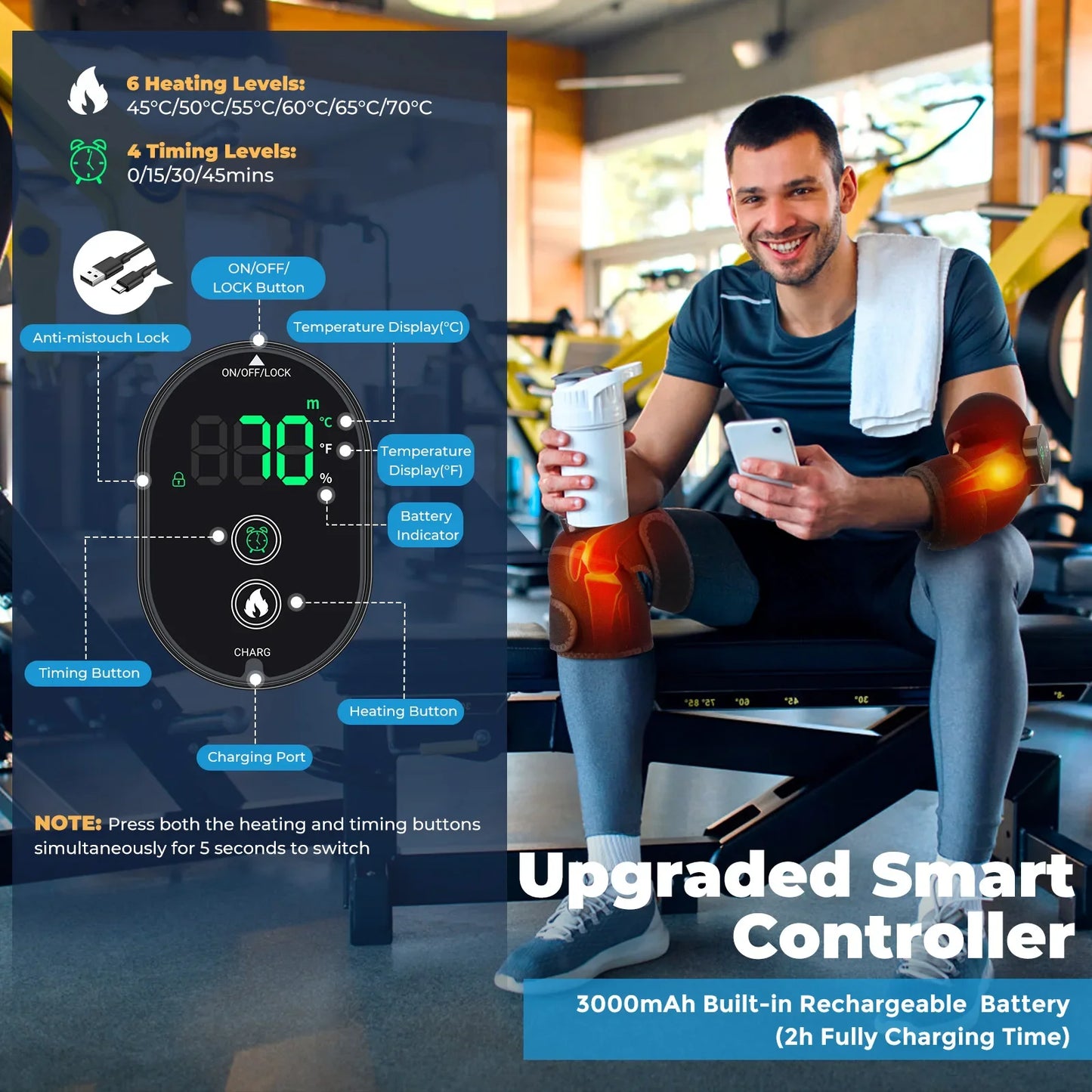 Wireless Electric Heating Brace for Shoulder and Knee Support