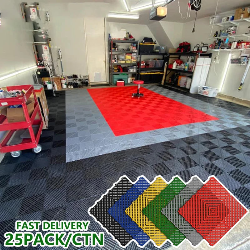 Interlocking Garage Floor Tiles With Drainage For Non Slip Floors