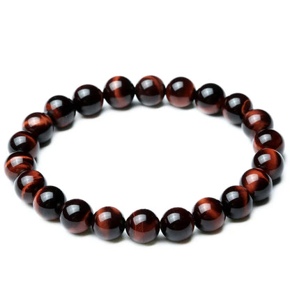 Vintage 8mm Red Tiger Eye Bracelet for Energy and Focus