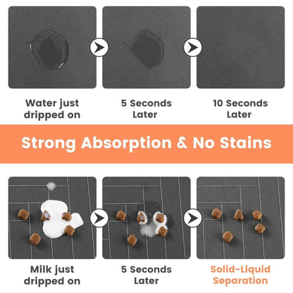 Absorbent Pet Feeding Mat for Easy Cleanups and Quick Drying
