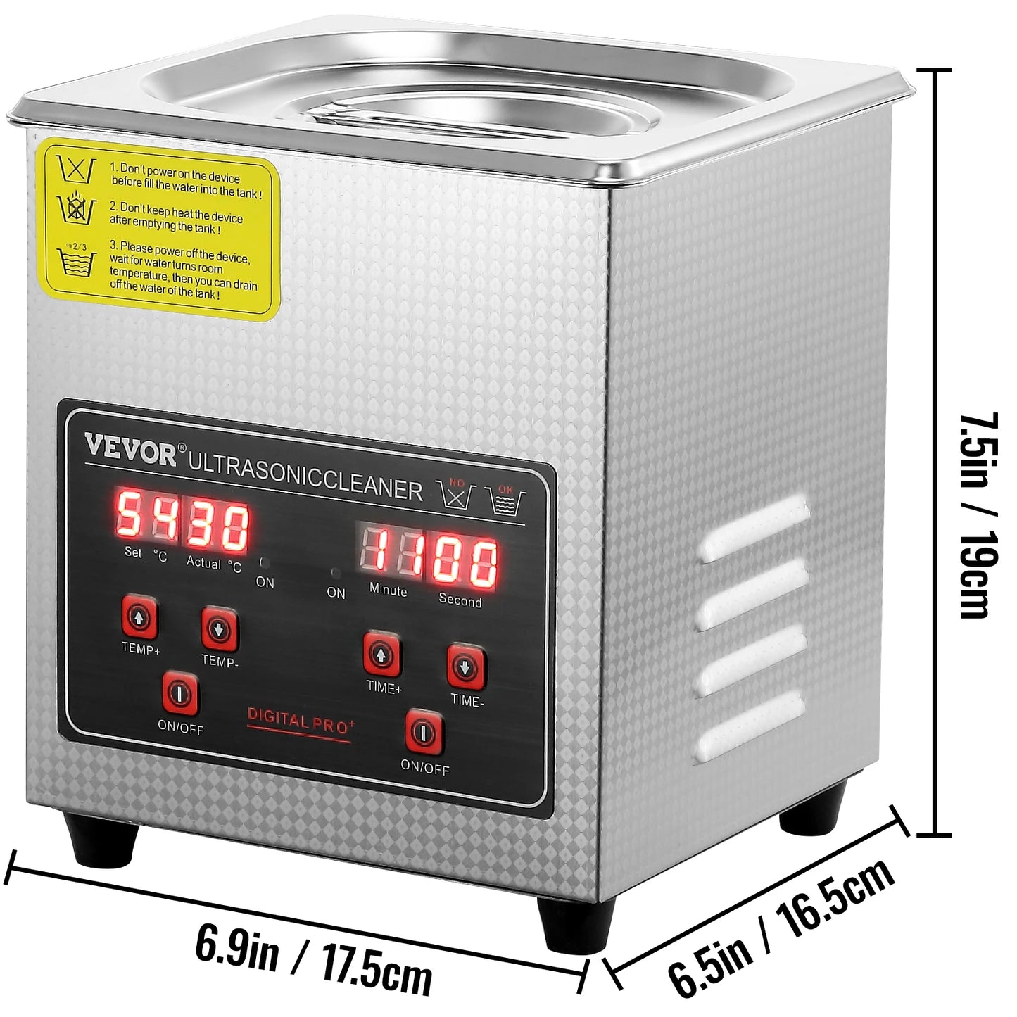 Portable Stainless Steel Ultrasonic Cleaner for Effective Deep Cleaning