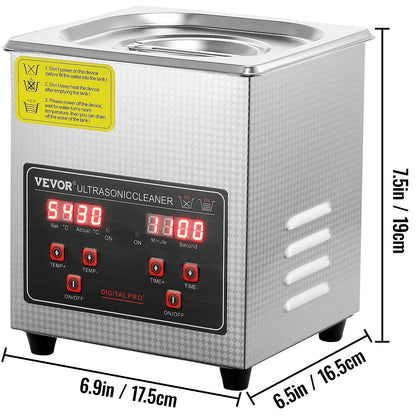 Portable Stainless Steel Ultrasonic Cleaner for Effective Deep Cleaning