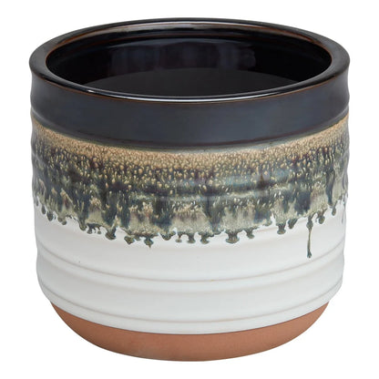 8" Round Ceramic Planter with Reactive Finish Ideal for Succulents