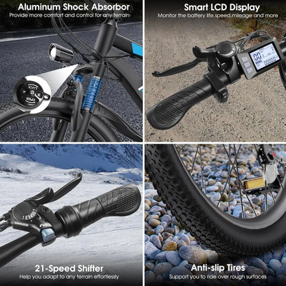 Powerful Commuter Electric Bike with Adjustable Features and Speed