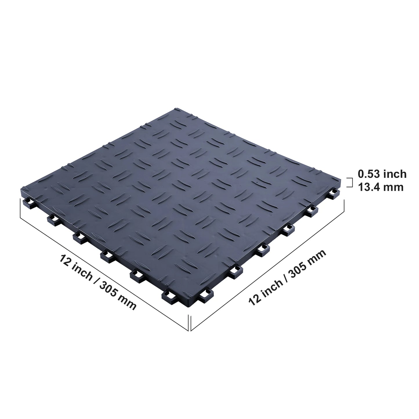 Interlocking Garage Floor Tiles Non Slip Double Sided Texture