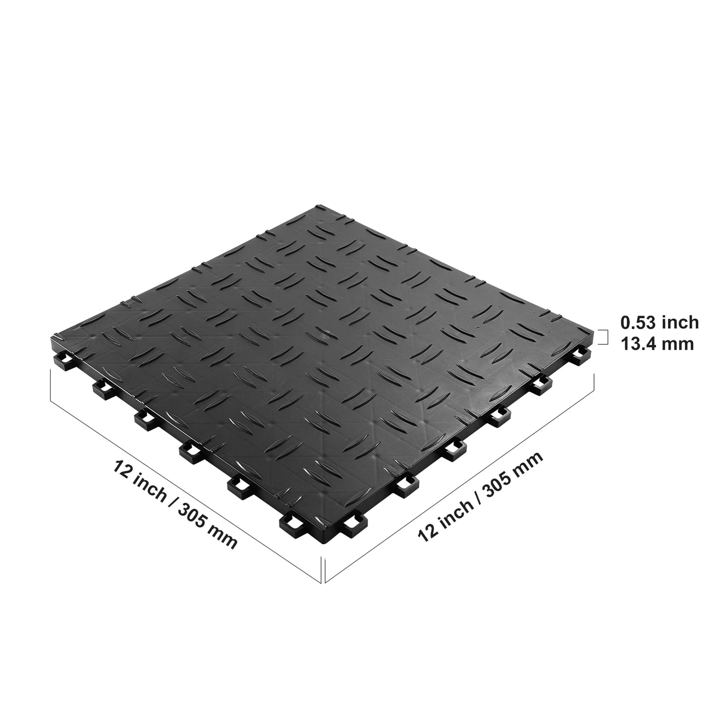 Interlocking Garage Floor Tiles Non Slip Double Sided Texture