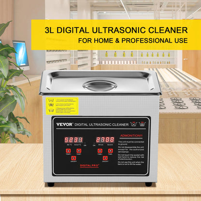Portable Stainless Steel Ultrasonic Cleaner for Effective Deep Cleaning