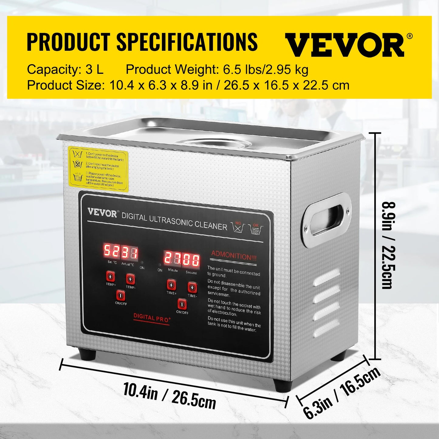 Portable Stainless Steel Ultrasonic Cleaner for Effective Deep Cleaning
