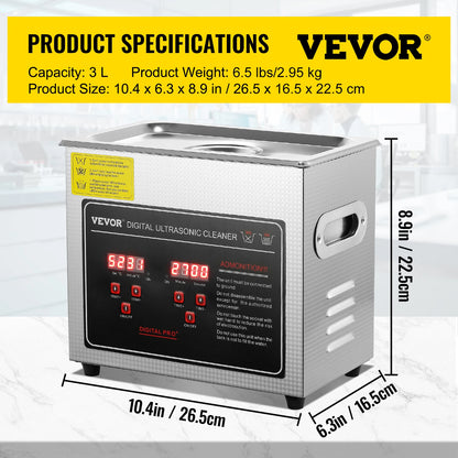 Portable Stainless Steel Ultrasonic Cleaner for Effective Deep Cleaning