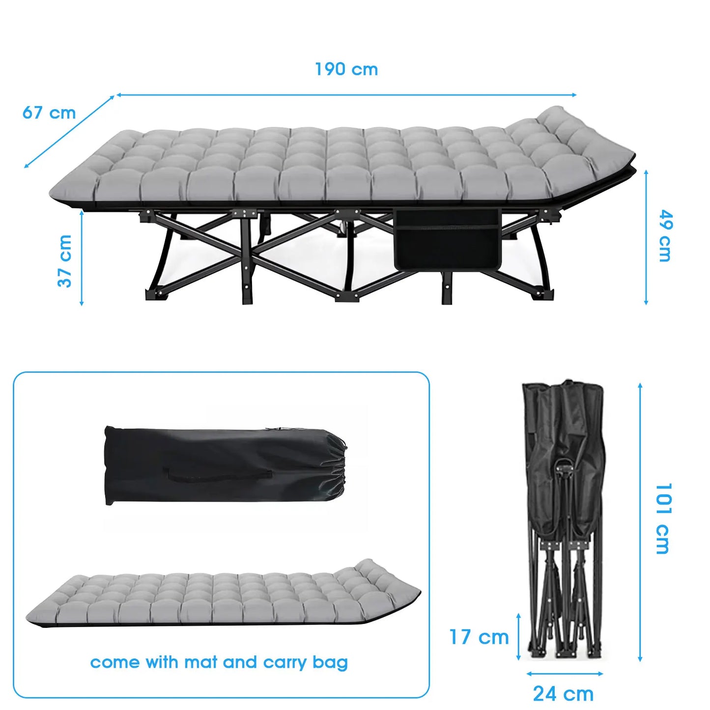 Portable Folding Camping Cot for Outdoor Relaxation and Comfort