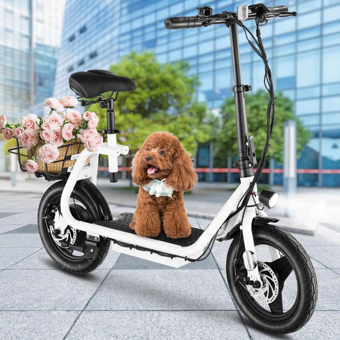 Peak 1200W Electric Scooter for Adults with 14 Inch Tire and 500Wh Battery, 30 Miles Range and 20MPH Top Speed