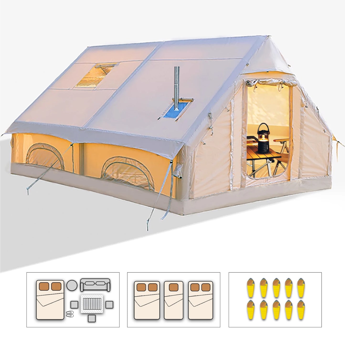 Inflatable Camping Tent with Easy Setup and Hand Pump